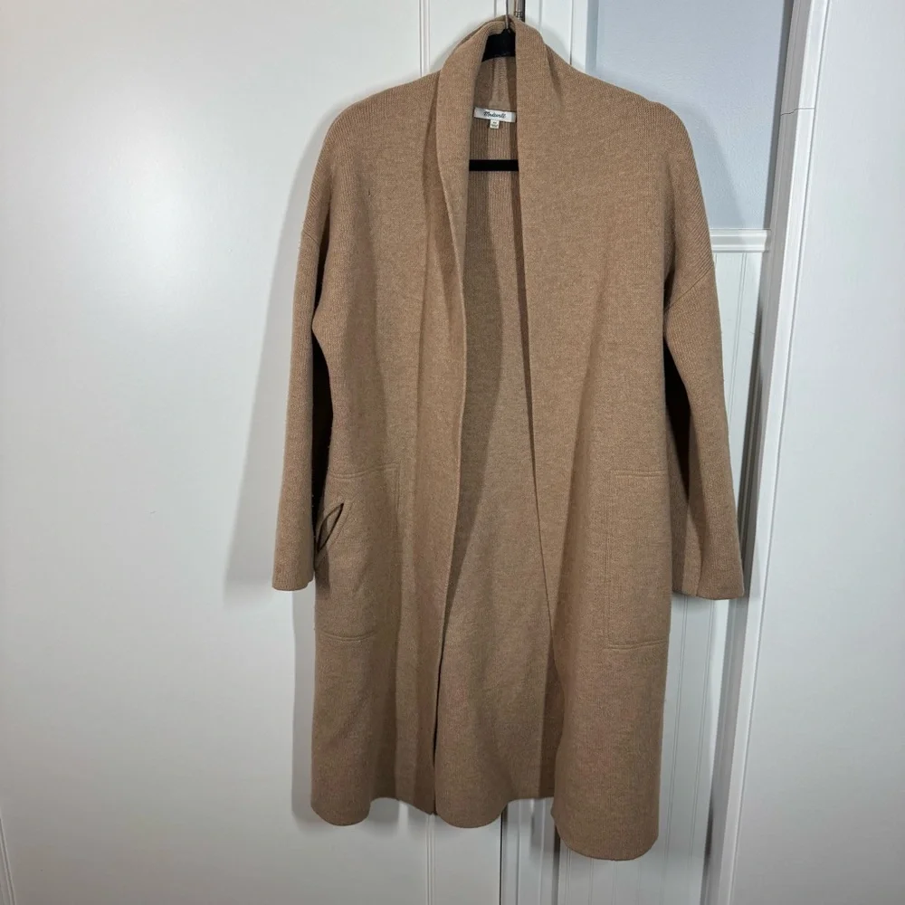 Madewell‎ Rivington Sweater-Coat Heather Saddle timeless neutral minimalist - Picture 4 of 12